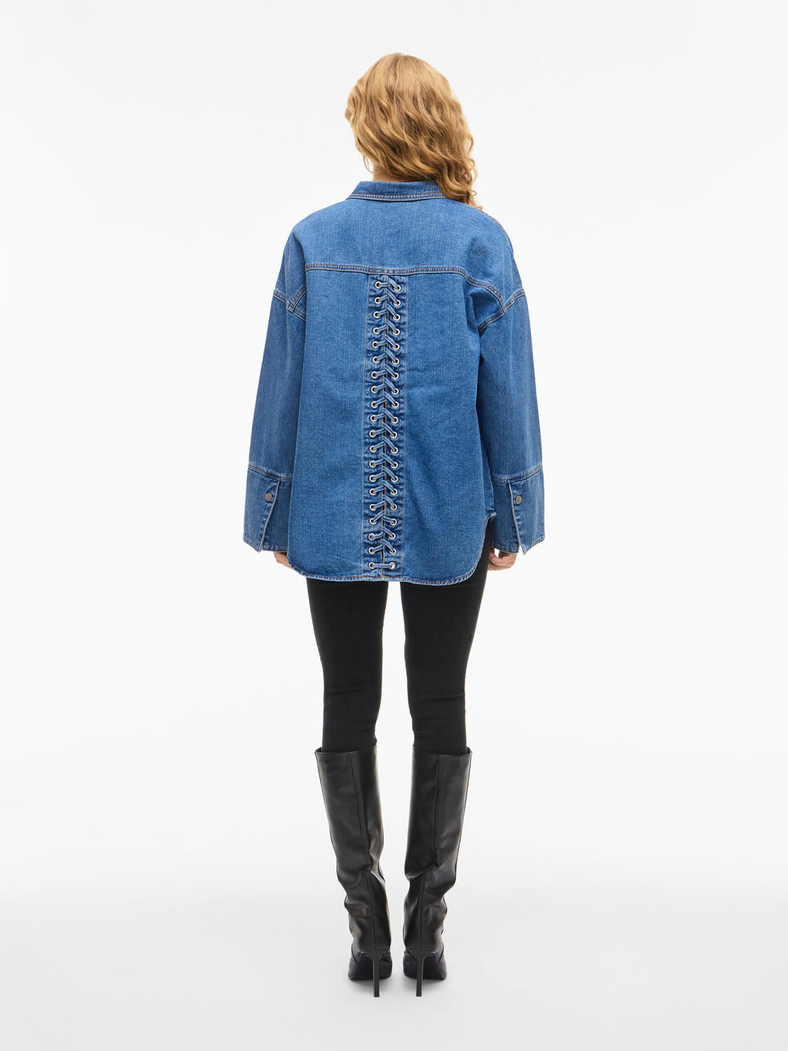 Vimalou Detailed denimskjorte - Medium Blue Denim